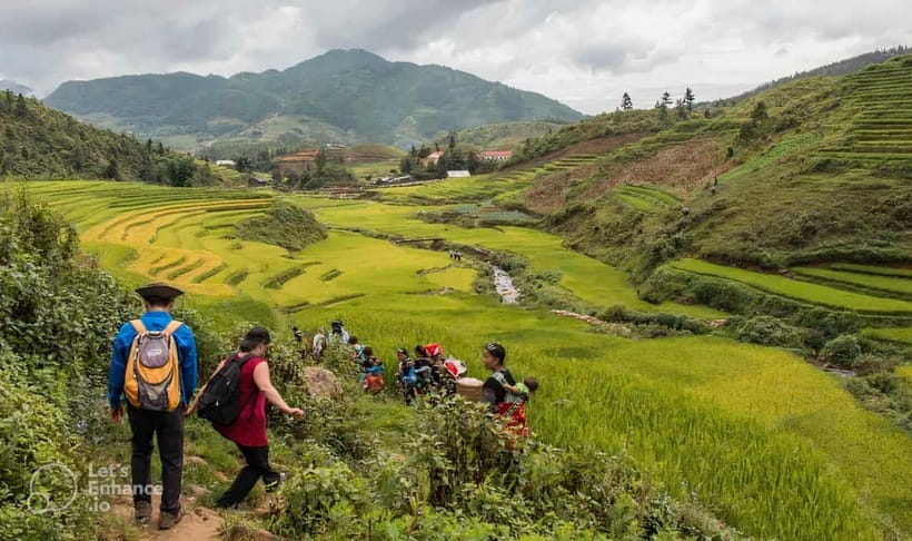 1-Day Sapa Long Trek - Rice Field Terrace, Ethnic Culture - Down into Muong Hoa Valley: Y Linh Ho, river sounds, and rice terraces