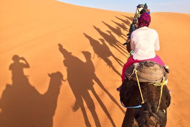 1 Night in desert Merzouga with Camel trek - Erg-Chebbi, Morocco - Sunset, sandboarding options, and Berber music around the fire
