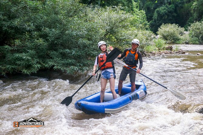 10KM Inflatable Kayaking and 3HR Trekking Adventure - Inflatable kayaking on the Mae Taeng: practice first, then paddle 10 km