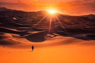 4 Days Trekking To The Heart Of Desert - Entering the desert at M’Hamid: camels, guide, and your walking day