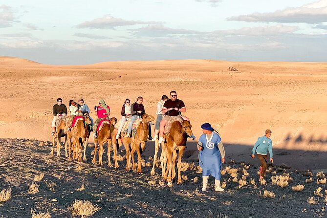 Agafay Desert: Camel Trek, Quad Biking Adventure, Dinner Show - Safari Akfay Adventures: the sunset setup for the whole day