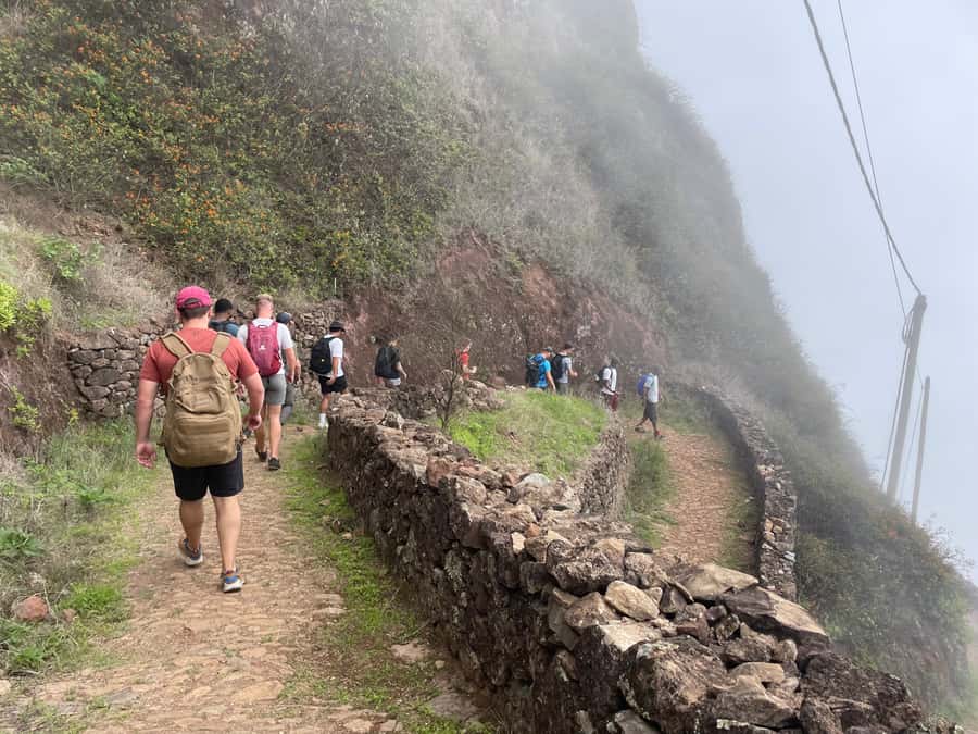 Cova–Paúl Valley Trek: Santo Antão Day Trip by Ferry - The Cova de Paúl start: safety, stories, and that crater rim moment