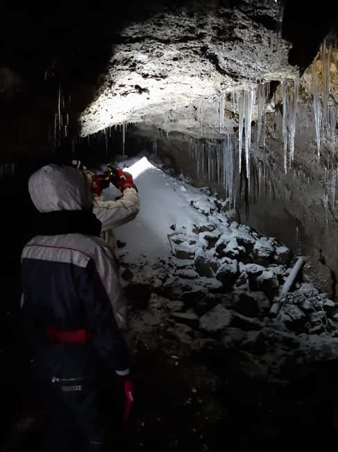 Etna: Jeep excursion and trekking suitable for everyone. Shoes and jacket provided free of charge. - Grotta delle Nevi: helmets, lamps, and the inside of Etna
