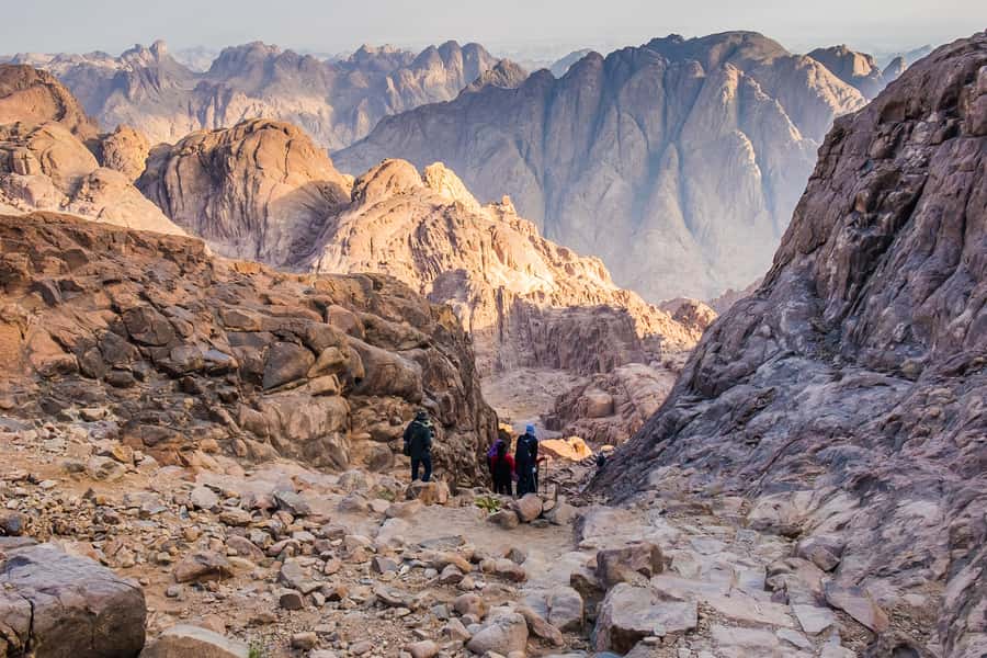 From Sharm: Mount Moses Trekking, Sunrise & Monastery Visit - The descent and breakfast: plan for sore legs
