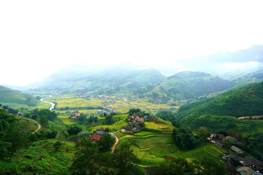 Full Day Trekking Lao Chai-Ta Van and Cat Cat Village - Cat Cat Village: the valley-bottom walk, waterfall area, and bridge photos