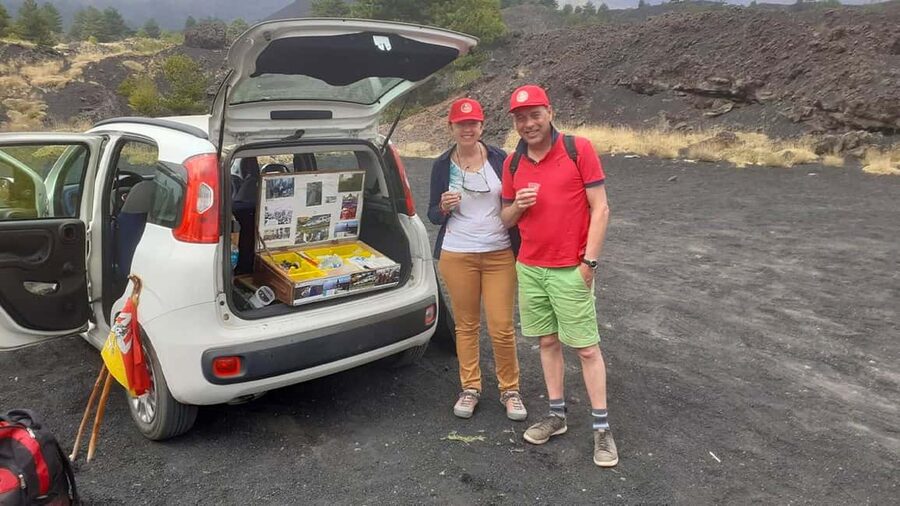 Mount Etna: trek with vintage car, tasting sicilian produtcs - Sicilian product tasting with Etna red wine from the house