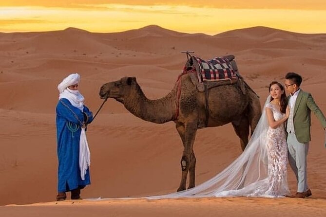Overnight stay in desert camp & Camel trekking in the Sahara - Day 1: From Riad Akabar to Sunset Dunes in the Sahara