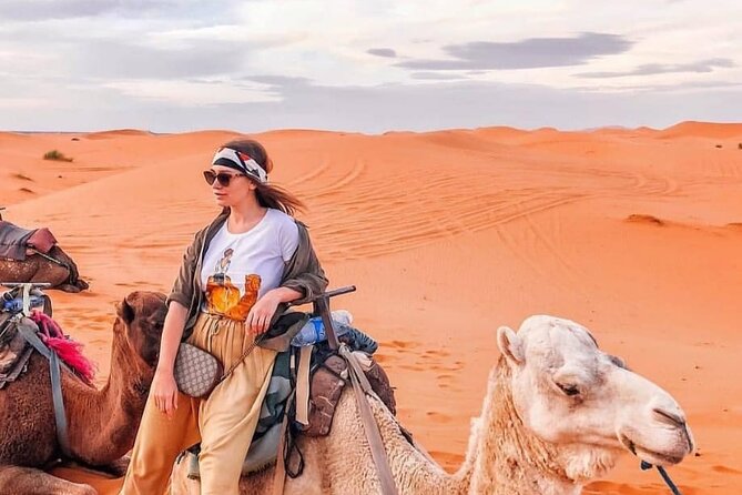 Overnight stay in desert camp & Camel trekking in the Sahara - Camp Night: Private Tent, Tagine Dinner, Drums, and Sandboarding