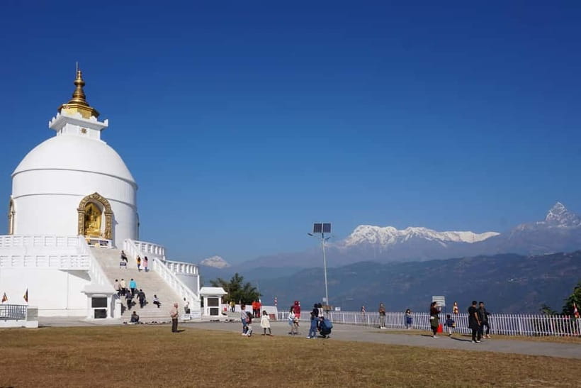 Pokhara: 1-Day World Peace Pagoda and Lord Shiva Statue Trek - World Peace Pagoda on Ananda Hill: peace message plus serious viewpoints