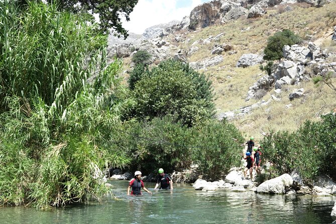 River Trekking at Kourtaliotiko Gorge - Equipment and Safety: Neoprene Suits, Poles, Helmets, Photos