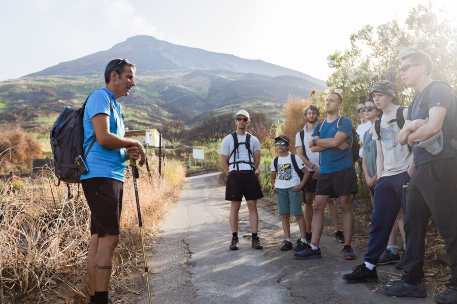 Stromboli: Sunset Trekking at Sciara del Fuoco - Breaks that make the hike worth it: cemetery stop and the Strombolicchio view
