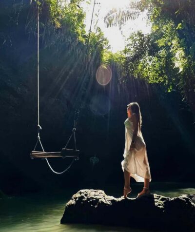 Ubud: Trekking Through Rivers & Forests to Three Waterfalls - Green Canyon swing: the adrenaline moment with gorge views