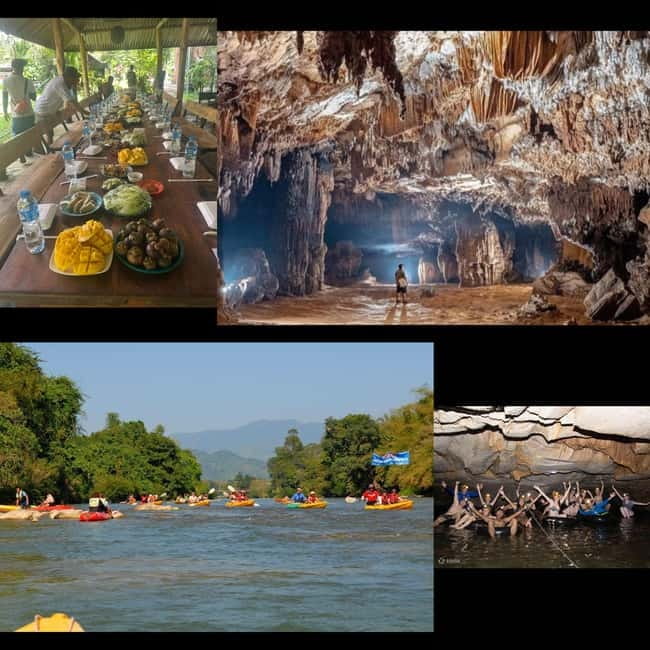 Vang Vieng: Day Tour with Kayaking, Ziplining, and Rafting - Tham Chang underwater cave tubing: the tire ride that steals attention